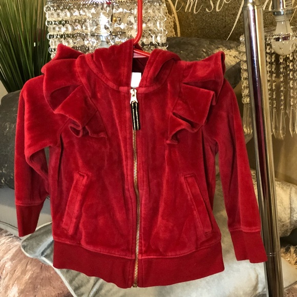 ❣️Red Ruffled Velvet Jacket❣️ - Picture 1 of 4